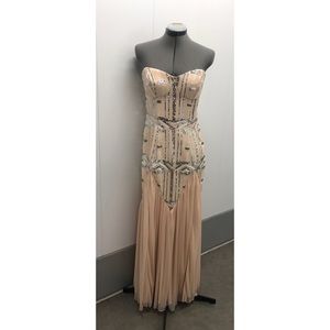 New champagne and silver sequin long mermaid dress